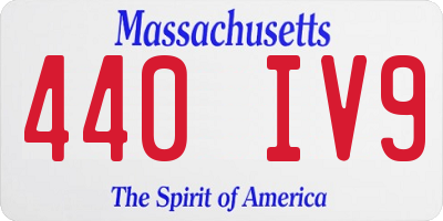 MA license plate 440IV9
