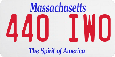 MA license plate 440IW0