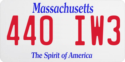 MA license plate 440IW3