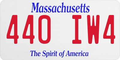 MA license plate 440IW4