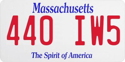 MA license plate 440IW5