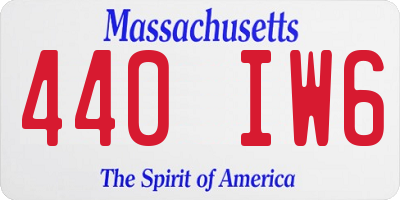 MA license plate 440IW6