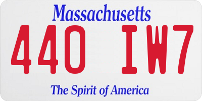 MA license plate 440IW7