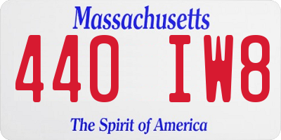 MA license plate 440IW8