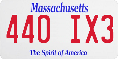 MA license plate 440IX3