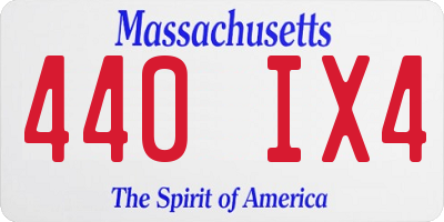 MA license plate 440IX4