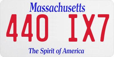 MA license plate 440IX7