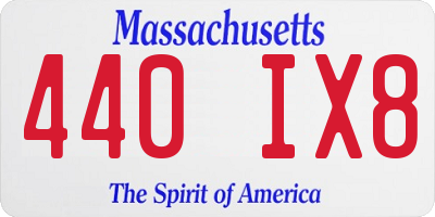 MA license plate 440IX8