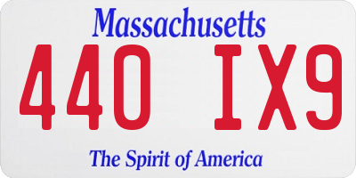 MA license plate 440IX9
