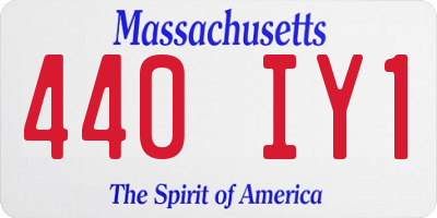MA license plate 440IY1