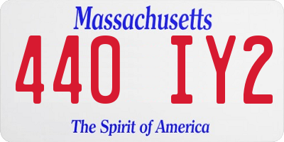MA license plate 440IY2