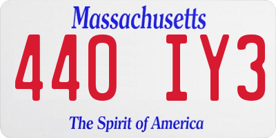MA license plate 440IY3