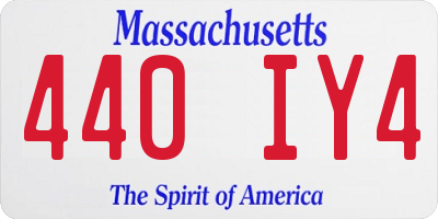 MA license plate 440IY4