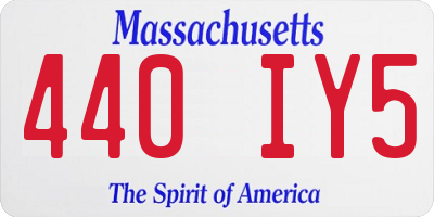 MA license plate 440IY5
