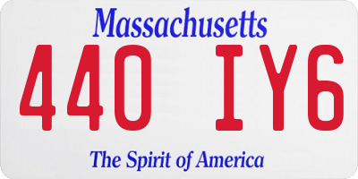 MA license plate 440IY6