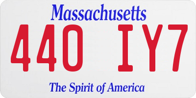 MA license plate 440IY7
