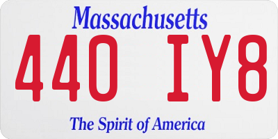 MA license plate 440IY8