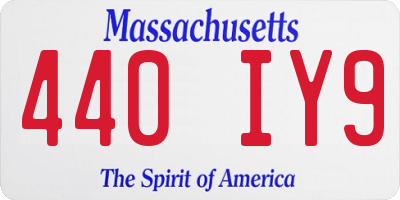 MA license plate 440IY9