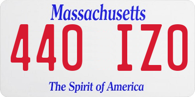 MA license plate 440IZ0