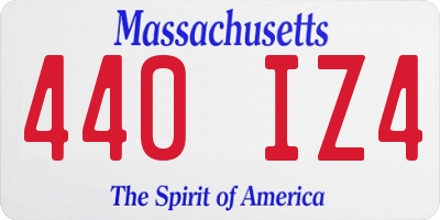 MA license plate 440IZ4