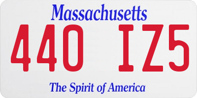 MA license plate 440IZ5