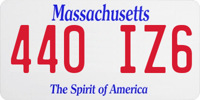 MA license plate 440IZ6