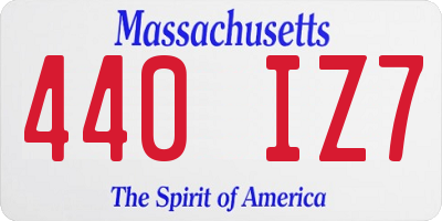 MA license plate 440IZ7