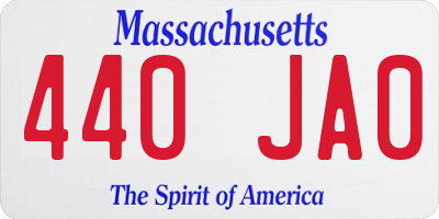 MA license plate 440JA0