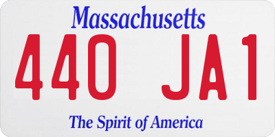 MA license plate 440JA1
