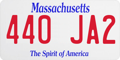 MA license plate 440JA2
