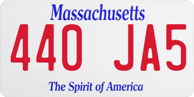 MA license plate 440JA5