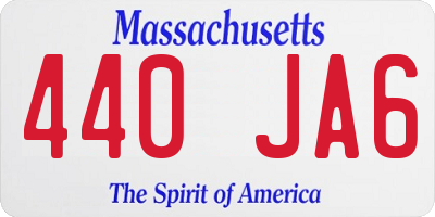 MA license plate 440JA6
