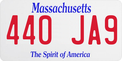 MA license plate 440JA9