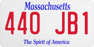 MA license plate 440JB1