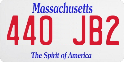 MA license plate 440JB2