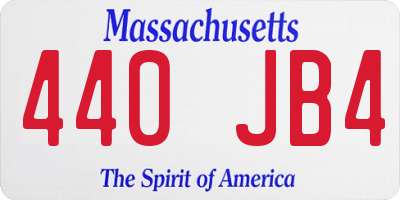 MA license plate 440JB4