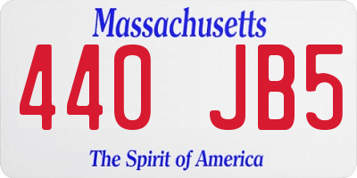MA license plate 440JB5