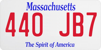 MA license plate 440JB7