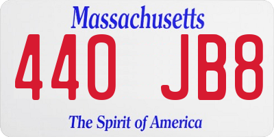 MA license plate 440JB8