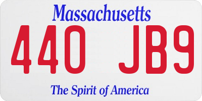 MA license plate 440JB9