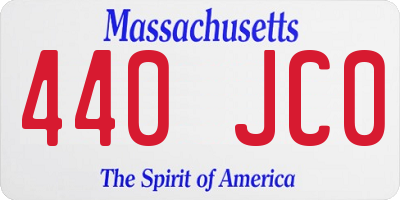 MA license plate 440JC0