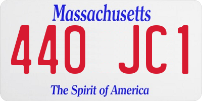 MA license plate 440JC1