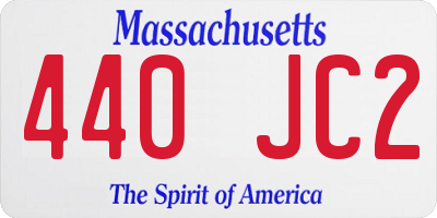 MA license plate 440JC2
