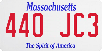 MA license plate 440JC3