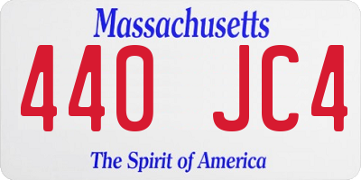 MA license plate 440JC4