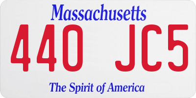MA license plate 440JC5