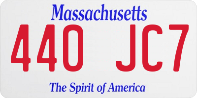 MA license plate 440JC7