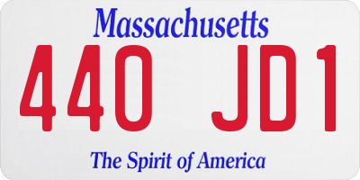 MA license plate 440JD1