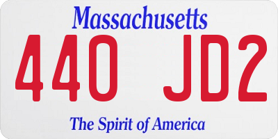 MA license plate 440JD2