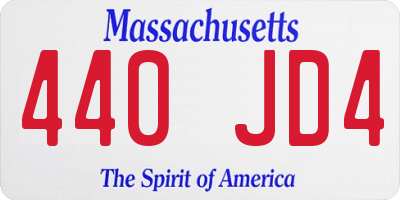 MA license plate 440JD4